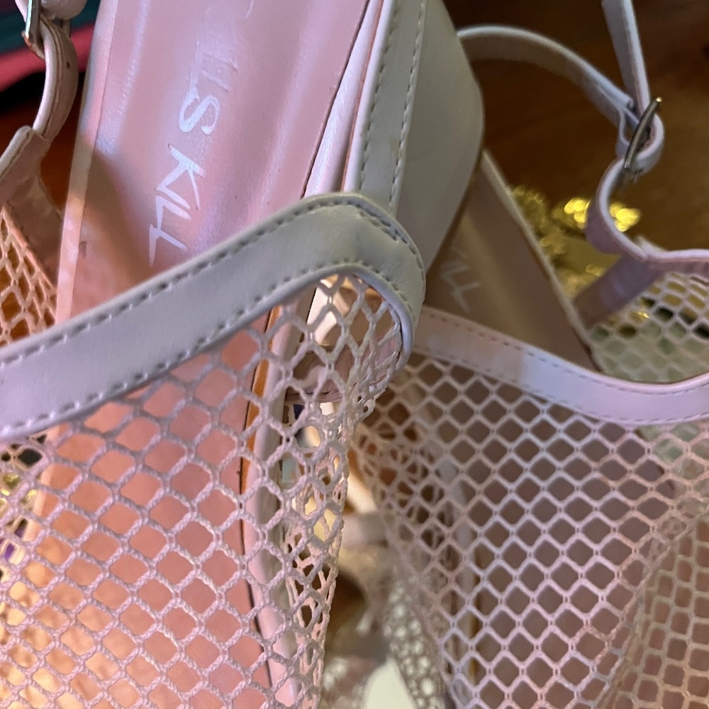 DollsKill Size 7 White Mesh Sandals